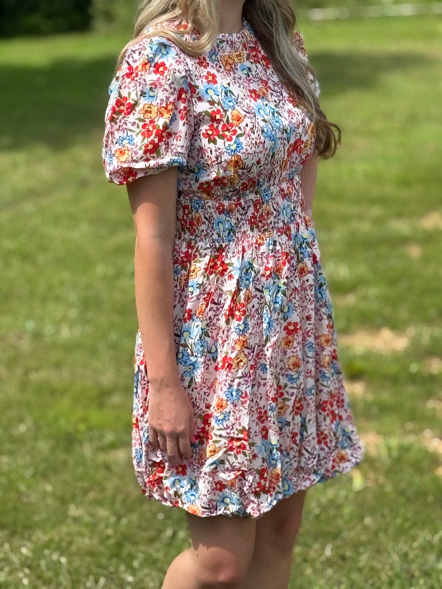 Coral Floral Dress