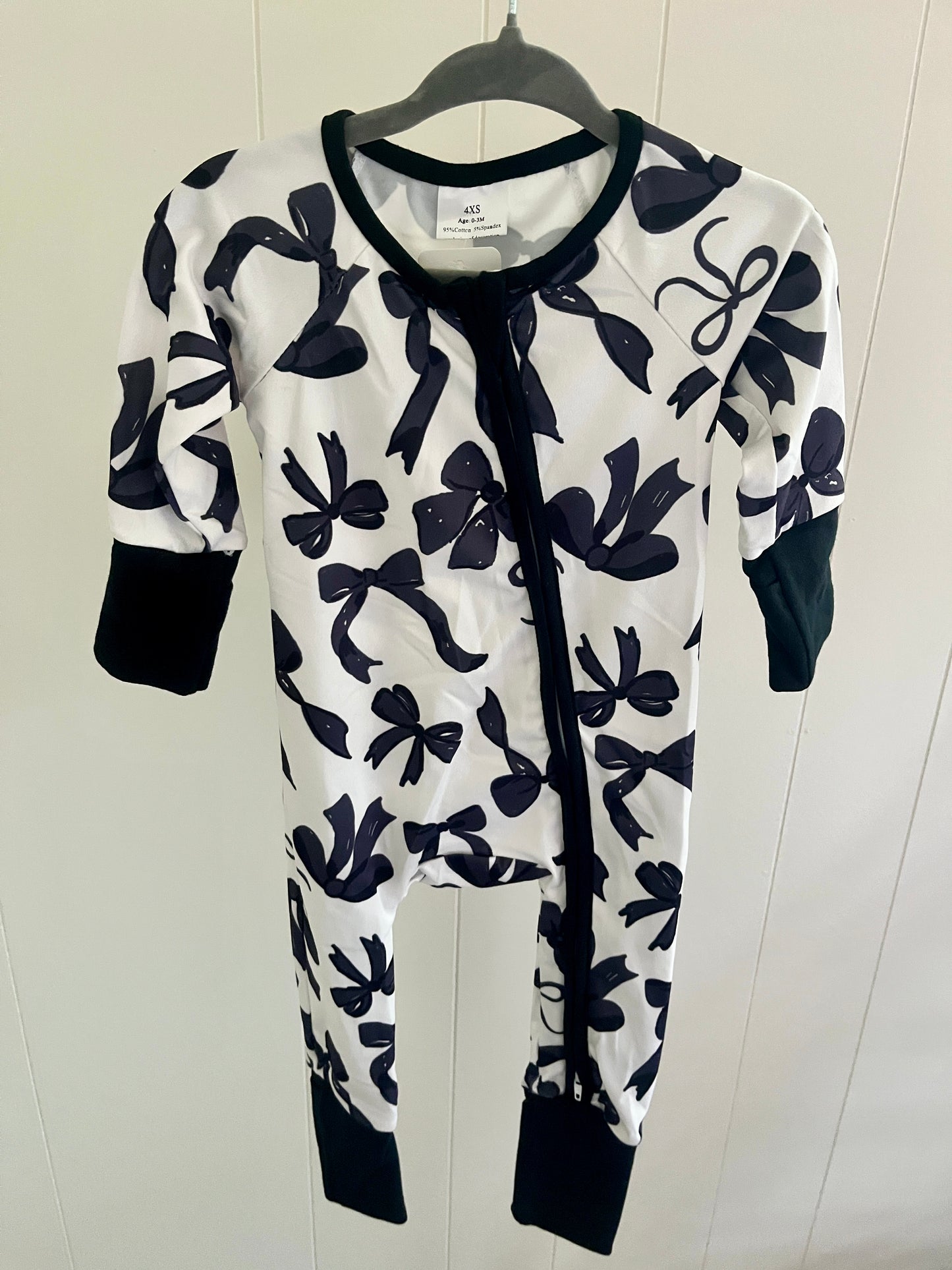 Black Bow Zip Sleeper