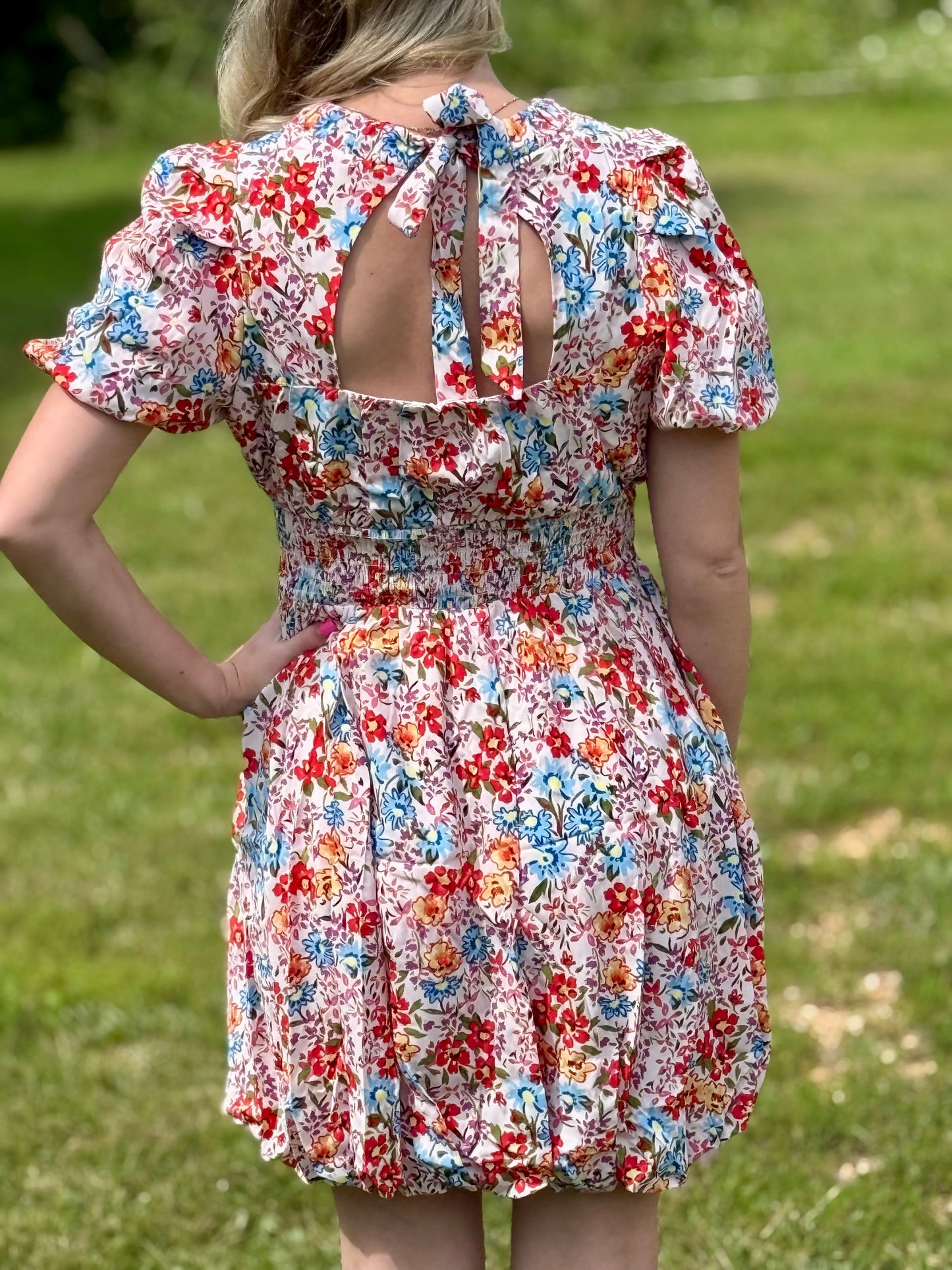 Coral Floral Dress