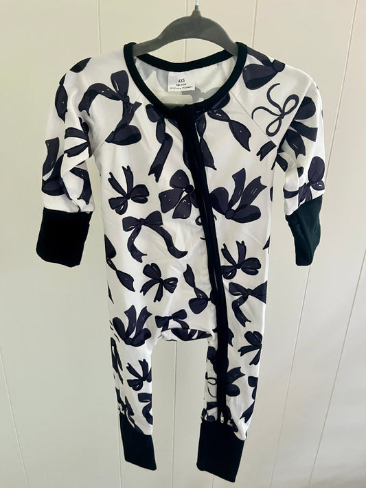 Black Bow Zip Sleeper