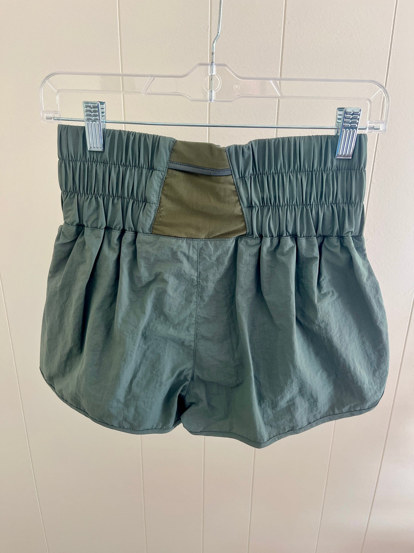 Zenana Windbreaker Shorts - Green