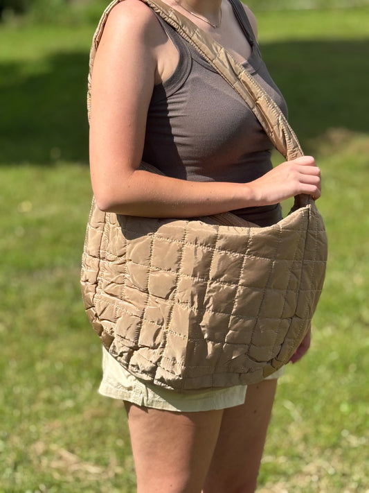 Tan Quilted Bag