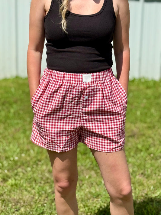 Red Gingham Shorts